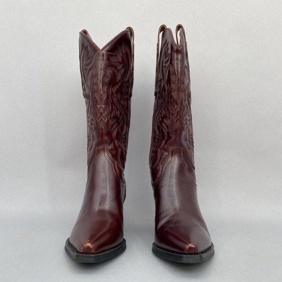 Jeffrey Campbell Dagget Western Boots Brown Size 6 Cowboy Inspired - Picture 6 of 13